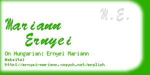 mariann ernyei business card